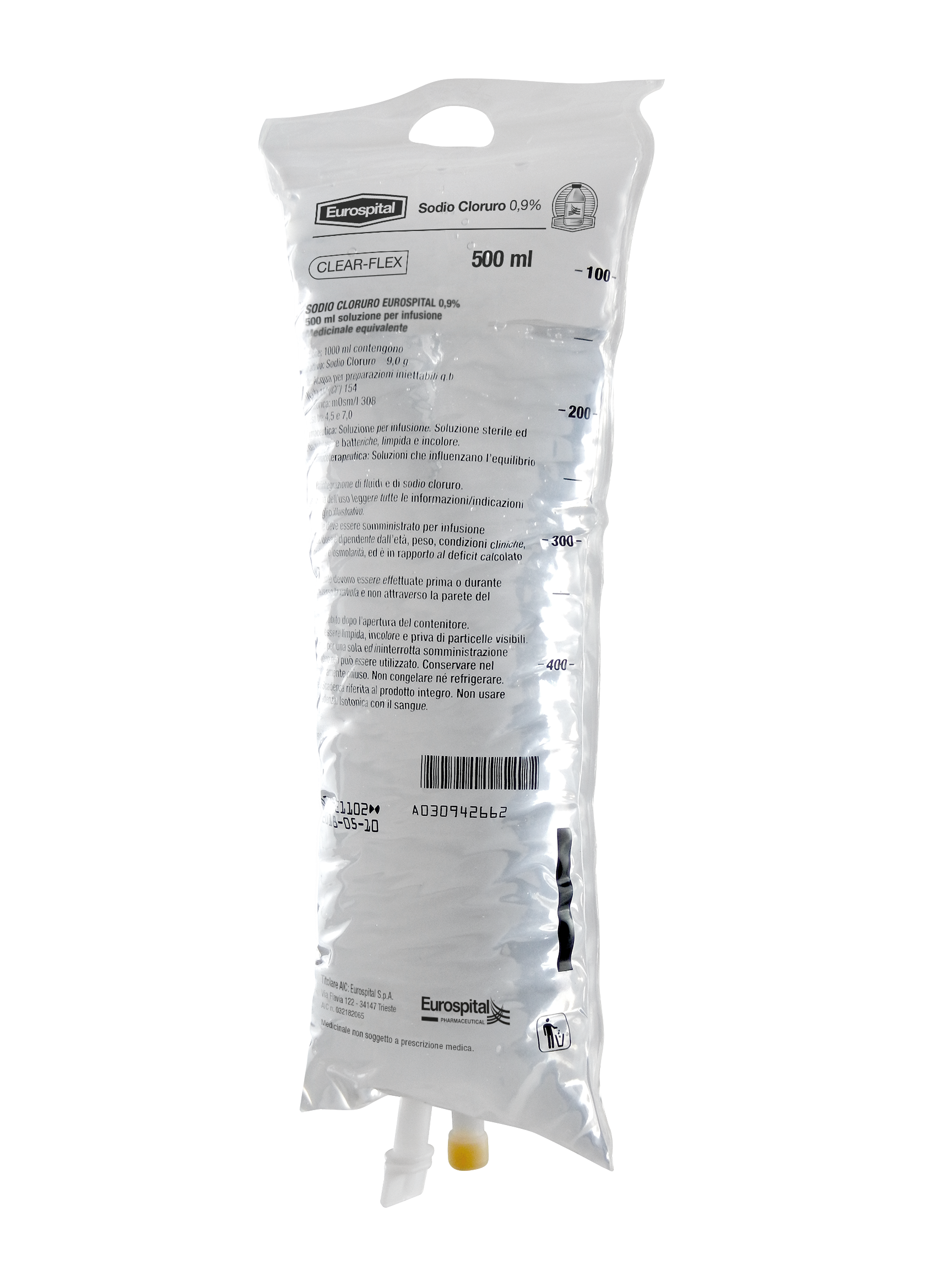 SODIO CLORURO EUROS*0,9% 500ML - Farmacia De Pasquale