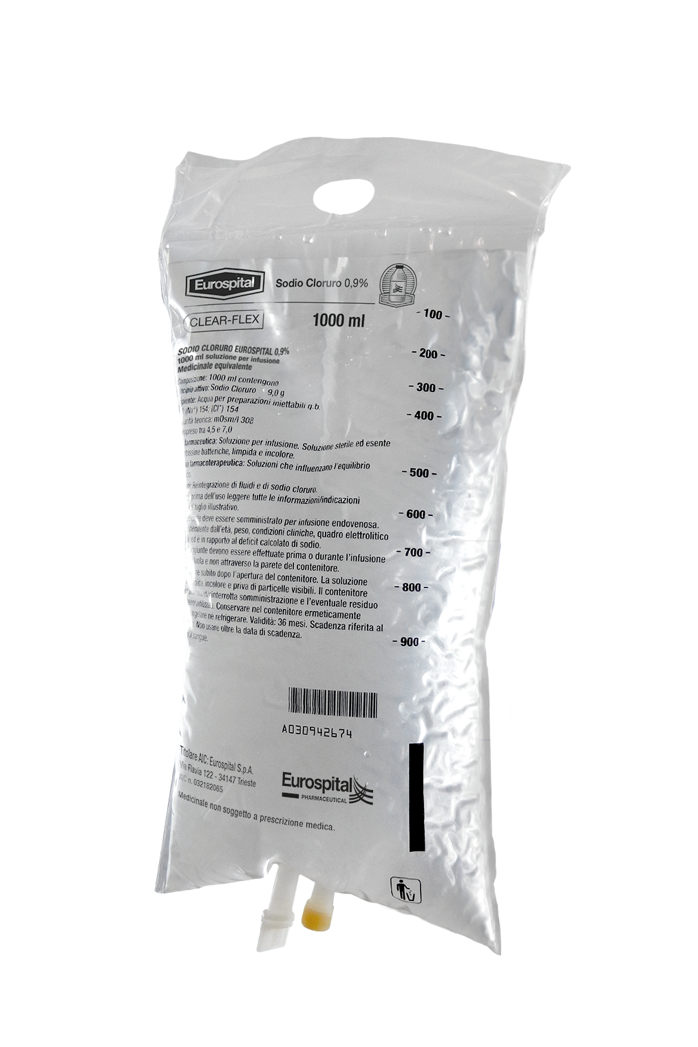 SODIO CLORURO EUROS*0,9%1000ML - Farmacia De Pasquale