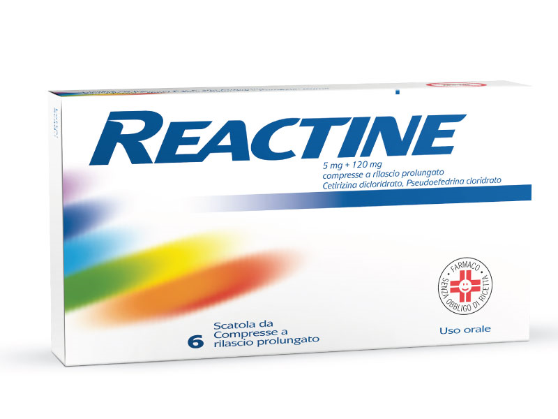 REACTINE*6CPR 5MG+120MG RP - Farmacia De Pasquale