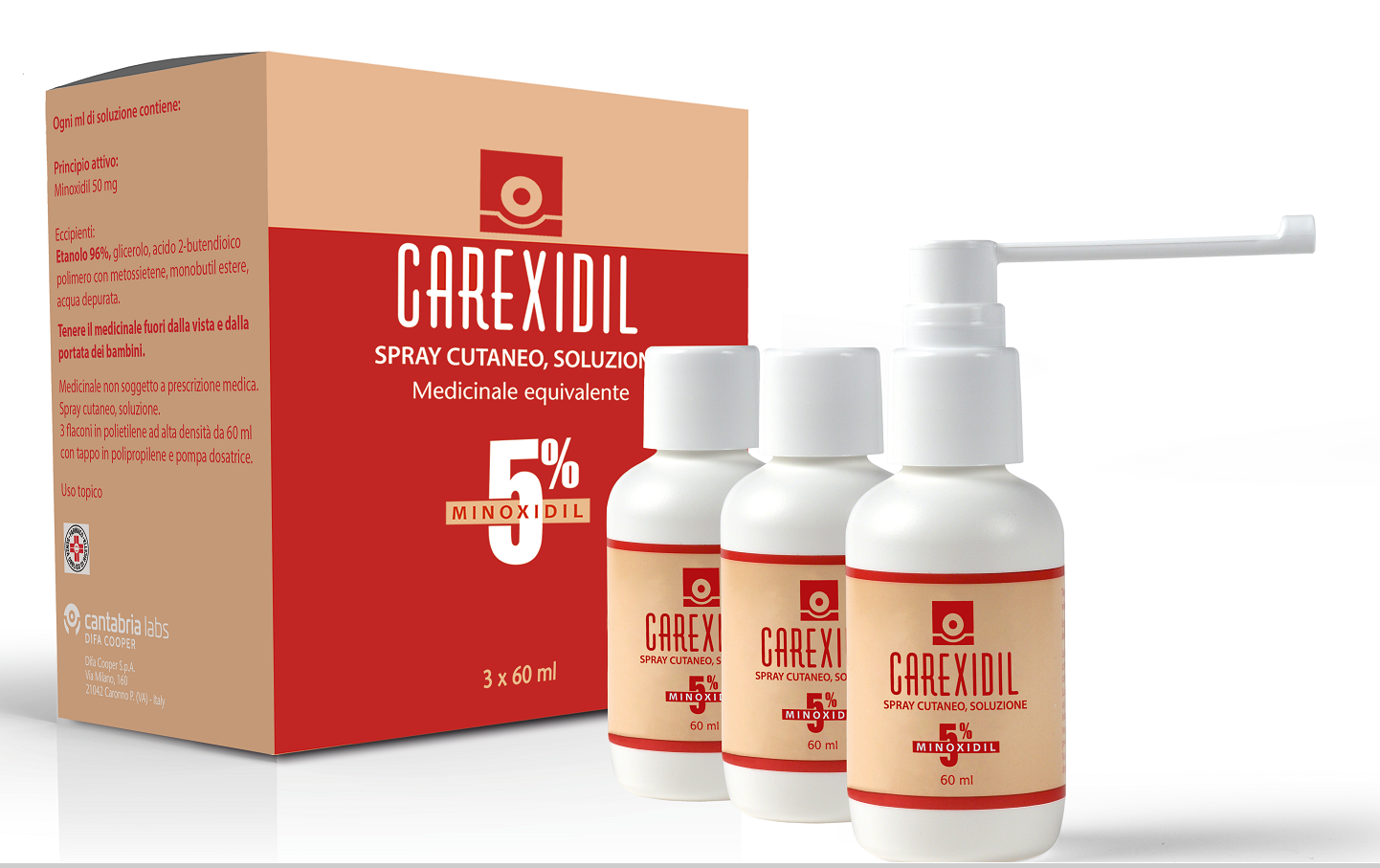 CAREXIDIL*3FL SOLUZ CUT 60ML5% - Farmacia De Pasquale
