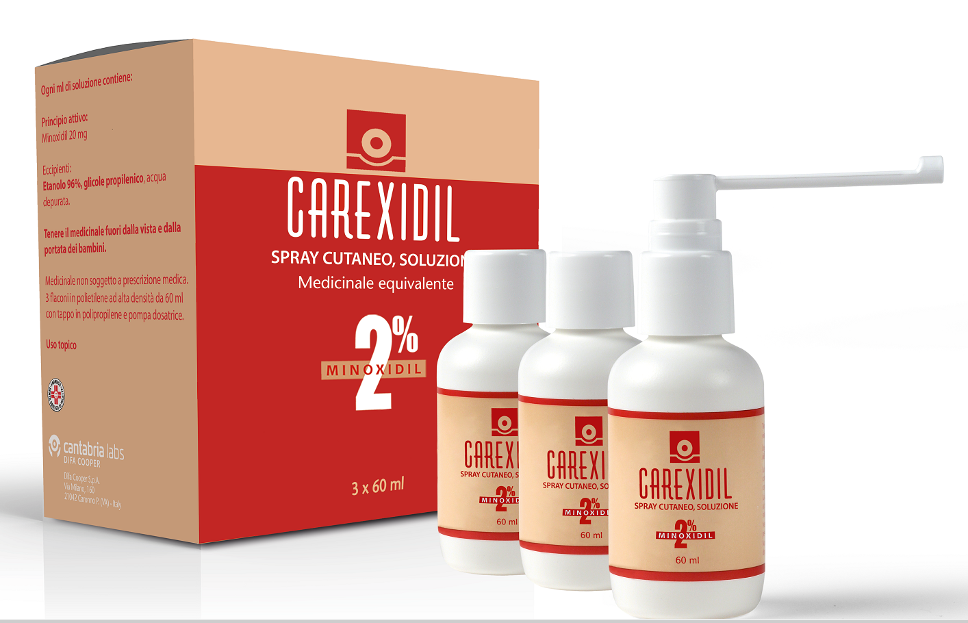 CAREXIDIL*3FL SOLUZ CUT 60ML2% - Farmacia De Pasquale