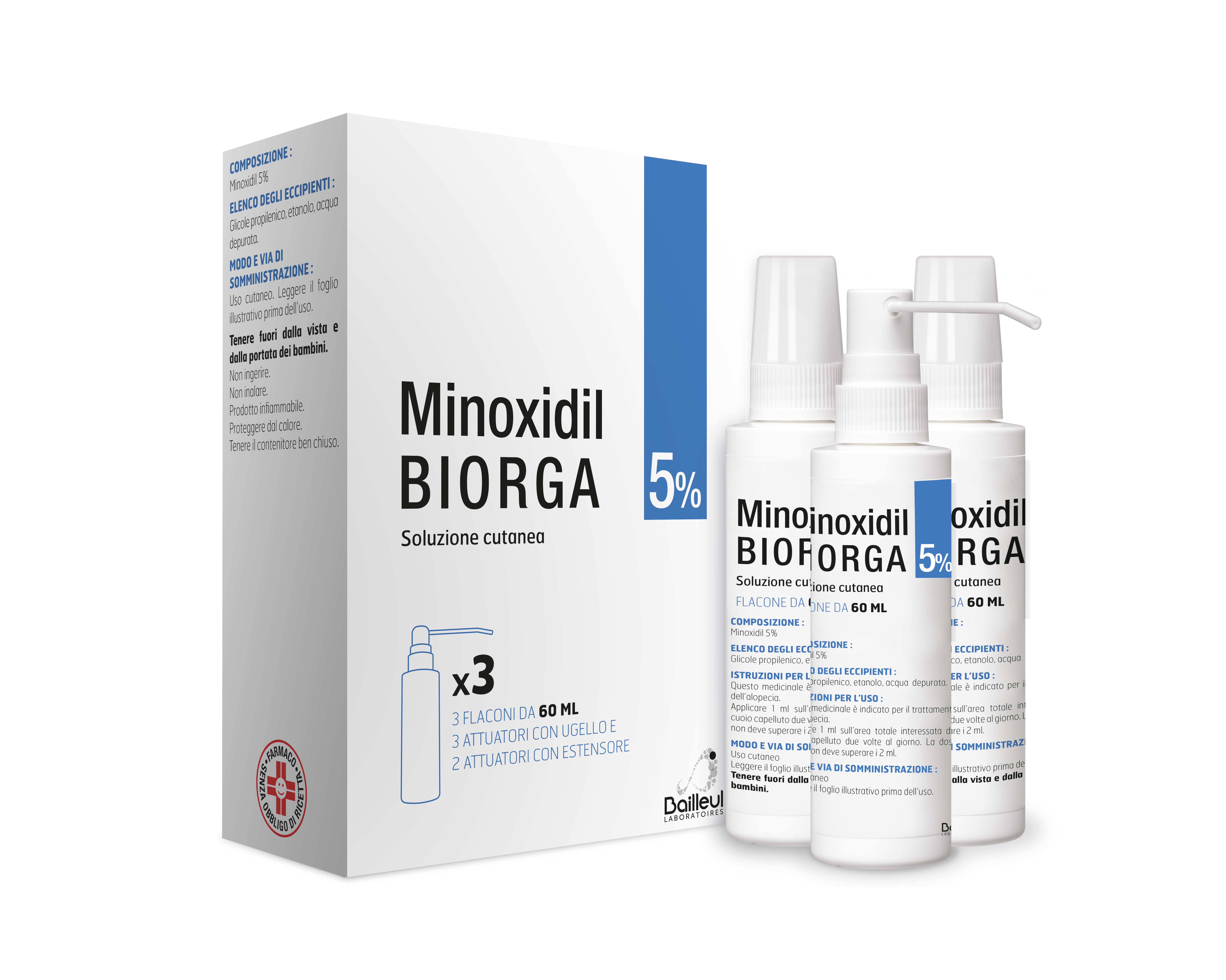 MINOXIDIL BIORGA*SOL CUT 3FL5% - Farmacia De Pasquale