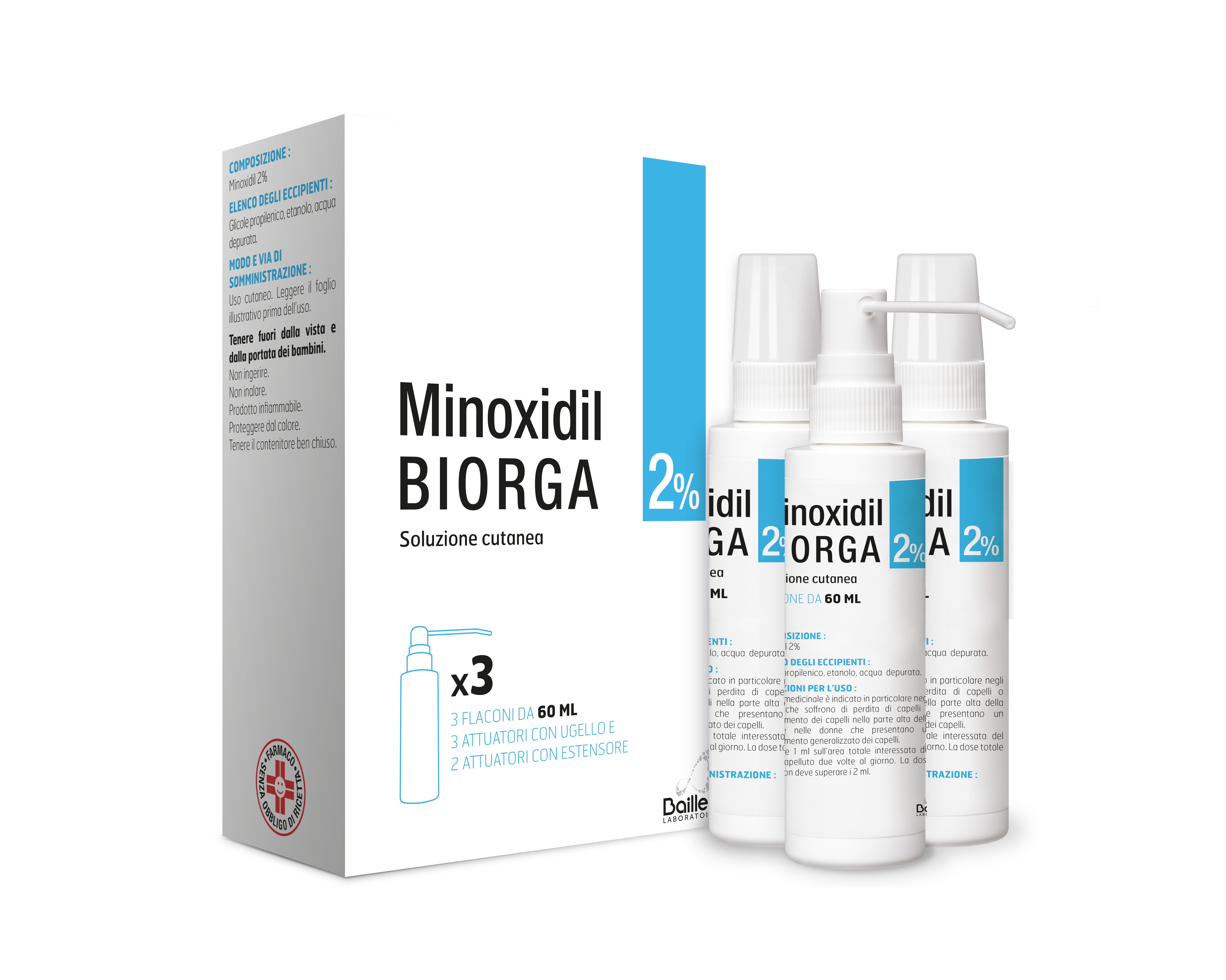 MINOXIDIL BIORGA*SOL CUT 3FL2% - Farmacia De Pasquale