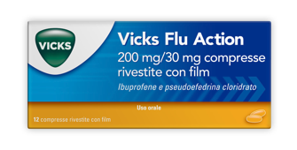 VICKS FLU ACTION*12CPR200+30MG - Farmacia De Pasquale