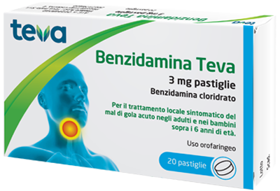 BENZIDAMINA TEVA*20PASTL 3MG - Farmacia De Pasquale