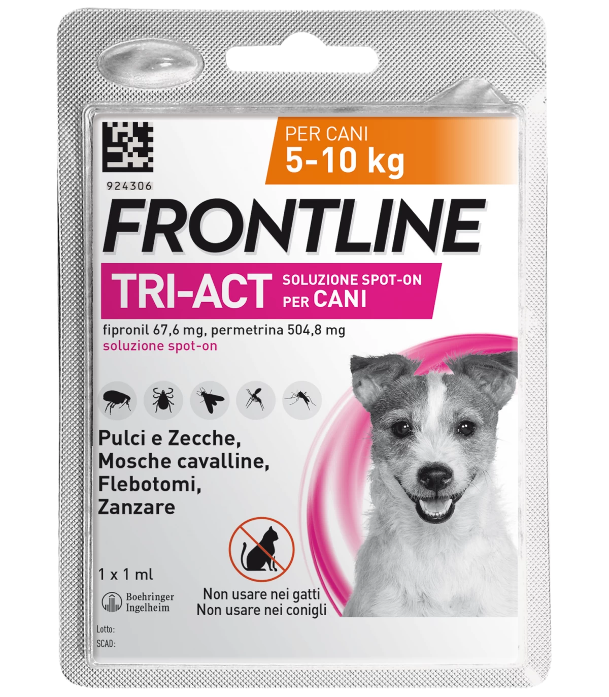 FRONTLINE TRI-ACT*1PIP 5-10KG - Farmacia De Pasquale