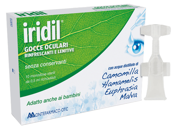 GOCCE OCULARI IRIDIL 10 AMPOLLE MONODOSE RICHIUDIBILI 0,5 ML - Farmacia De Pasquale