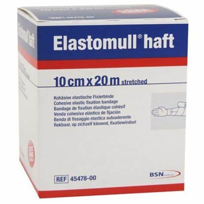 BENDA ELASTICA AUTOADESIVA PER FISSAGGIO MEDICAZIONI ELASTOMULL HAFT LF ALTEZZA 10 CM LUNGHEZZA 20 M - Farmacia De Pasquale
