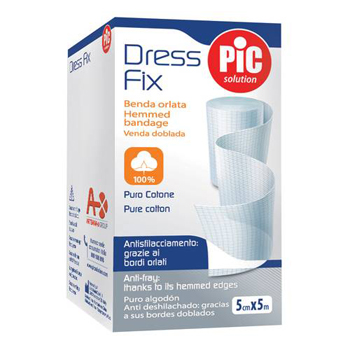 BENDA IN GARZA IDROFILA ORLATA PIC DRESSFIX 7X500CM FUSTELLA - Farmacia De Pasquale