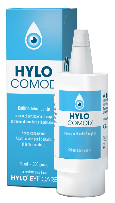 HYLO-COMOD GOCCE OCULARI IALURONATO DI SODIO 0,1%  FLACONCINO 10 ML - Farmacia De Pasquale