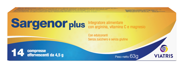 SARGENOR PLUS 14 COMPRESSE EFFERVESCENTI DA 4,5 G - Farmacia De Pasquale