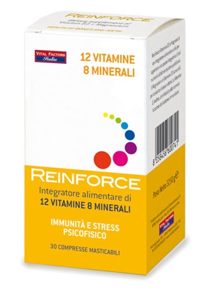REINFORCE 12 VITAMINE + 8 MINERALI 30 COMPRESSE MASTICABILI - Farmacia De Pasquale
