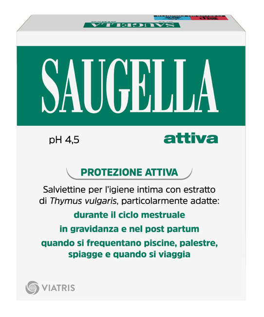 SAUGELLA ATTIVA SALVIETTINE DETERGENTI 10 BUSTINE - Farmacia De Pasquale