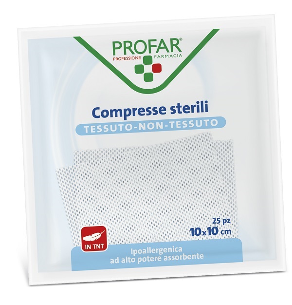 GARZA COMPRESSA TESSUTO NON TESSUTO 10X10 CM 25 PEZZI PROFAR - Farmacia De Pasquale