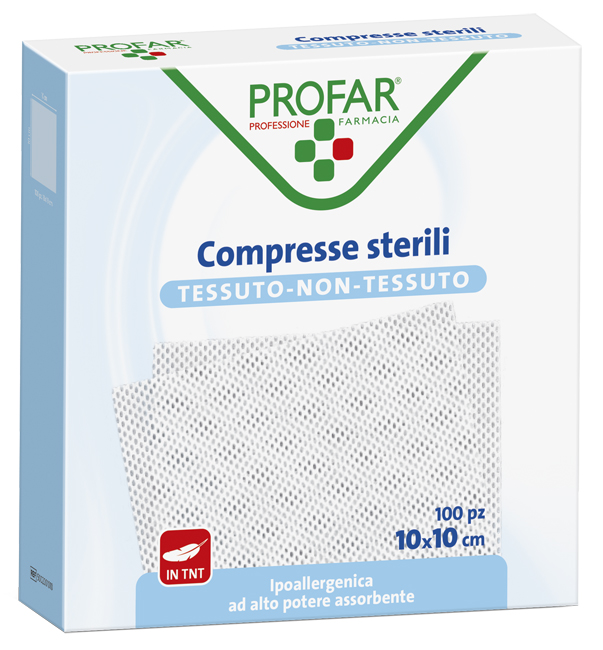 GARZA COMPRESSA TESSUTO NON TESSUTO 10X10 CM 100 PEZZI PROFAR - Farmacia De Pasquale