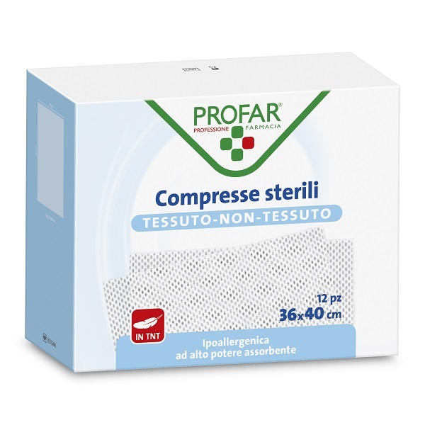 GARZA COMPRESSA TESSUTO NON TESSUTO 36X40 CM PROFAR - Farmacia De Pasquale