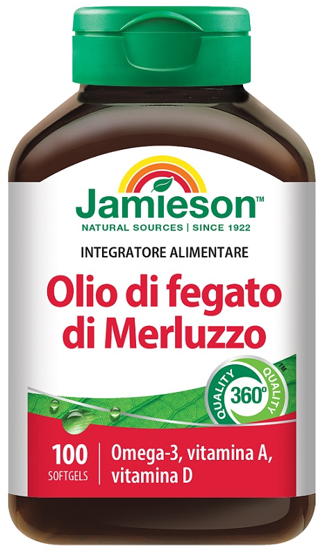 JAMIESON OLIO DI FEGATO DI MERLUZZO 100 PERLE - Farmacia De Pasquale