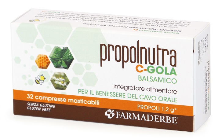 PROPOLNUTRA C GOLA BALSAMICO 32 COMPRESSE MASTICABILI - Farmacia De Pasquale