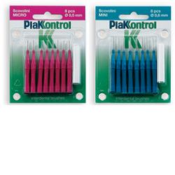 PLAKKONTROL SCOVOLINO MICRO 0,5 MM 8 PEZZI + MANICO - Farmacia De Pasquale
