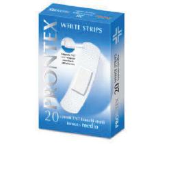 CEROTTO PRONTEX WHITE STRIPS IN TESSUTO NON TESSUTO BIANCO STERILE SCATOLA 20 CEROTTI MEDI - Farmacia De Pasquale