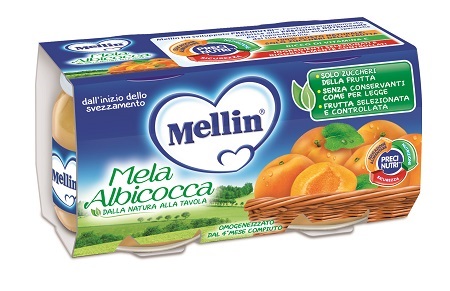 MELLIN OMOGENEIZZATO MELA/ALBICOCCA 100 G 2 PEZZI - Farmacia De Pasquale