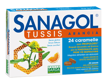 SANAGOL TUSSIS ARANCIA 24 CARAMELLE - Farmacia De Pasquale