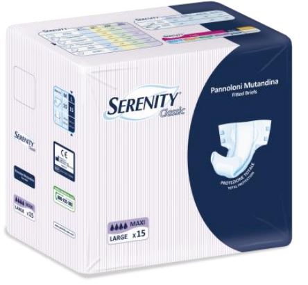 PANNOLONE PER INCONTINENZA A MUTANDINA SERENITY CLASSIC FORMATO MAXI TAGLIA LARGE 15 PEZZI - Farmacia De Pasquale