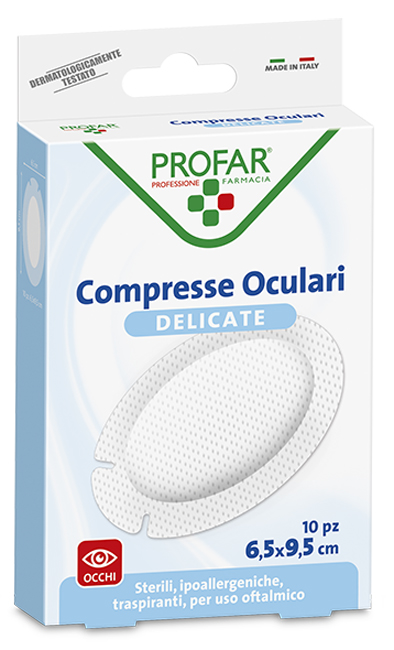 COMPRESSA OCULARE CON GARZA ANTIADERENTE 6,5X9,5 CM 10 PEZZI PROFAR - Farmacia De Pasquale