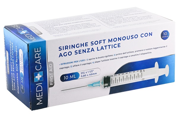 SIRINGA SOFT CAPACITA' 10ML AGO GAUGE 21 CONFEZIONE 10 PEZZI GAMMADIS - Farmacia De Pasquale