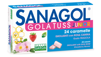 SANAGOL GOLA TUSS JUNIOR FRAGOLA 24 CARAMELLE - Farmacia De Pasquale