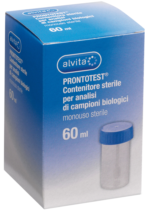 CONTENITORE ALVITA PRONTOTEST PER ANALISI DI CAMPIONI BIOLOGICI 60ML - Farmacia De Pasquale