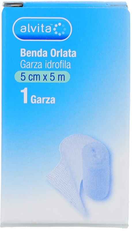 BENDA ORLATA GARZA IDROFILA ALVITA 5X500CM - Farmacia De Pasquale