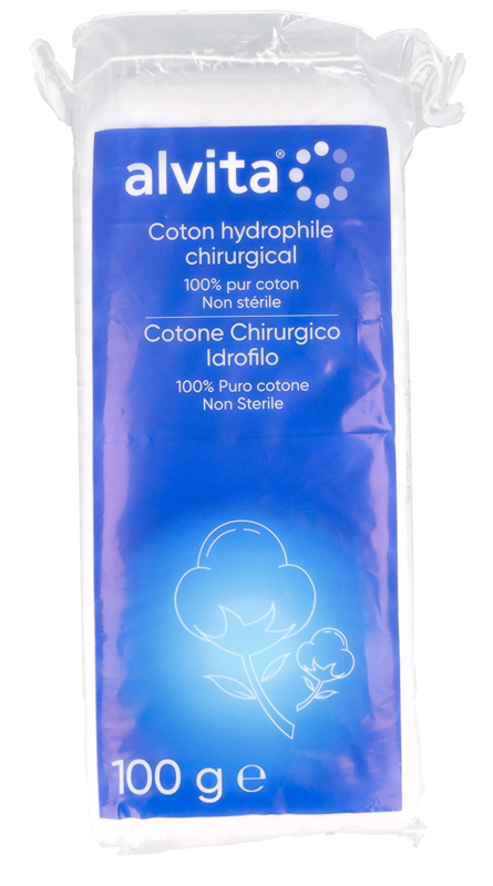 COTONE CHIRURGICO IDROFILO ALVITA 100% PURO COTONE 100 G - Farmacia De Pasquale