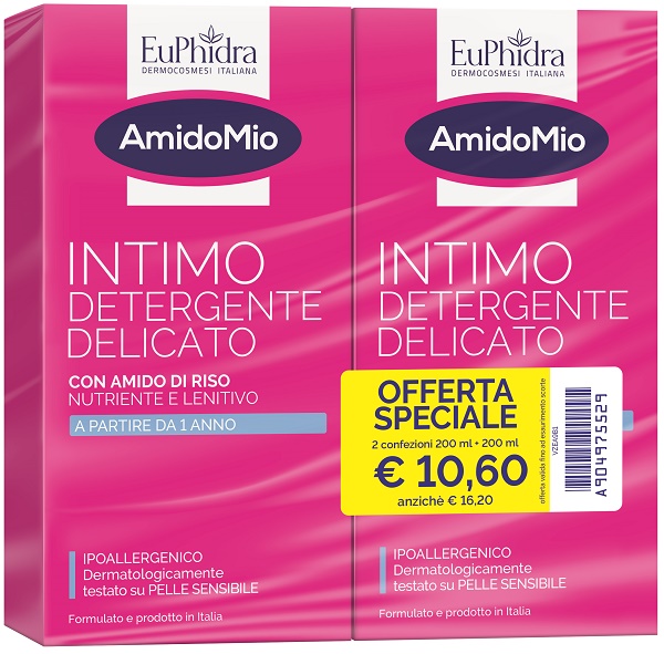 EUPHIDRA ABBINATA INTIMO DETERGENTE DELICATO 200 ML + 200 ML - Farmacia De Pasquale