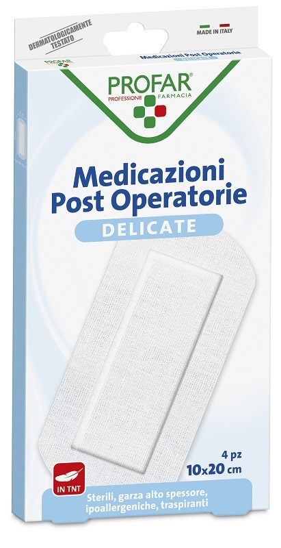MEDICAZIONE POST OPERATORIA STERILE GARZA ANTIADERENTE 10X20 CM 4 PEZZI PROFAR - Farmacia De Pasquale
