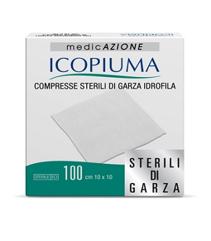 ICOPIUMA GARZA COMPRESSA IDROFILA 10X10CM 100 PEZZI - Farmacia De Pasquale