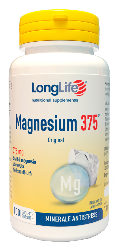 LONGLIFE MAGNESIUM 375 ORIGINAL 375 MG 100 TAVOLETTE - Farmacia De Pasquale