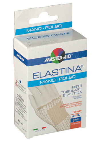 RETE TUBOLARE ELASTICA IPOALLERGENICA MASTER-AID ELASTINA MANO/POLSO 3 MT IN TENSIONE CALIBRO 3 CM - Farmacia De Pasquale