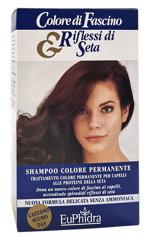 EUPHIDRA COLORE DI FASCINO & RIFLESSI DI SETA SHAMPOO COLOR PERMANENTE 43 CASTANO SCURO 120 ML - Farmacia De Pasquale