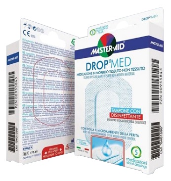 MEDICAZIONE COMPRESSA AUTOADESIVA DERMOATTIVA IPOALLERGENICA AERATA MASTER-AID DROP MED 10,5X20 5 PEZZI - Farmacia De Pasquale