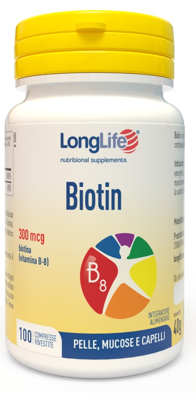 LONGLIFE BIOTIN 300 100 COMPRESSE RIVESTITE - Farmacia De Pasquale