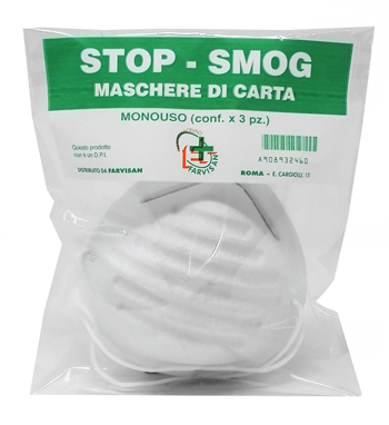 MASCHERE DI CARTA STOP-SMOG MONOUSO 3 PEZZI - Farmacia De Pasquale