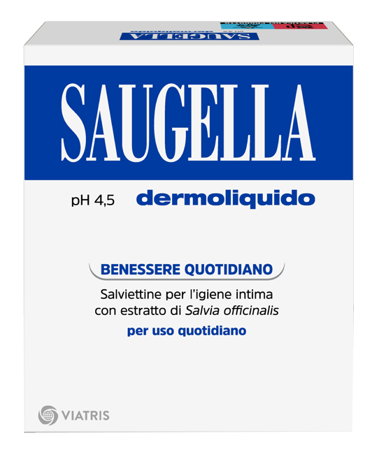 SAUGELLA DERMOLIQUIDO PH 4,5 SALVIETTINE IGIENE INTIMA BENESSERE QUOTIDIANO 10 PEZZI - Farmacia De Pasquale