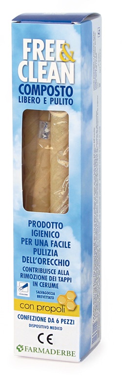 FREE&CLEAN COMPOSTO LIBERO E PULITO 2 CONI PULIZIA ORECCHIO - Farmacia De Pasquale