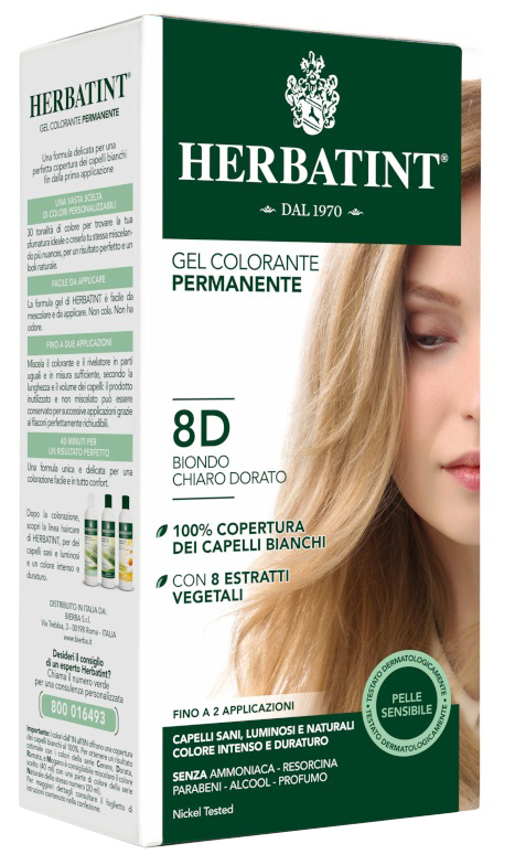 HERBATINT 8D BIONDO CHIARO DORATO 150 ML - Farmacia De Pasquale