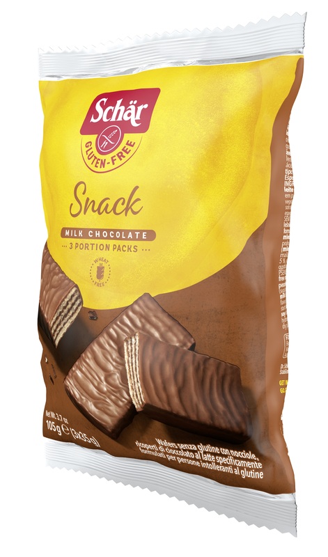 SCHAR SNACK CON CIOCCOLATO AL LATTE E NOCCIOLE 3 WAFER X 35 G - Farmacia De Pasquale