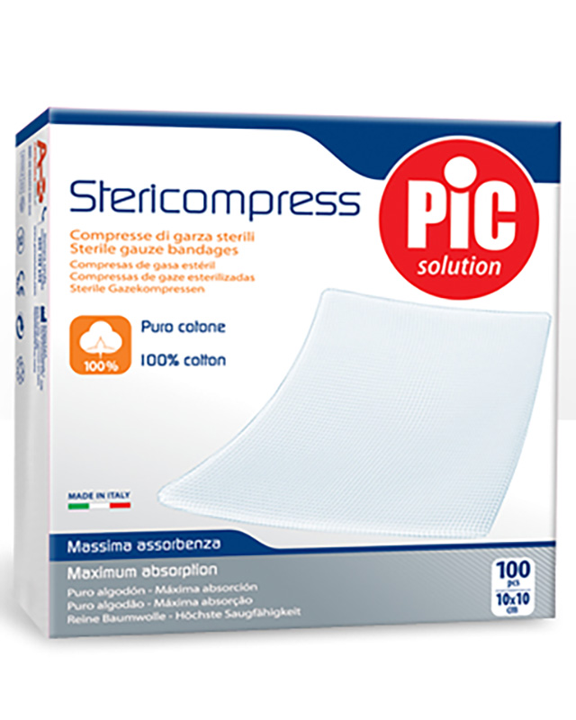 GARZA CON FILO DI BARIO 16 STRATI 10X10CM - Farmacia De Pasquale