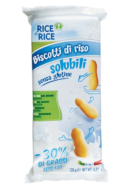 RICE&RICE BISCOTTI DI RISO SOLUBILI 30% GRASSI IN MENO 120 G - Farmacia De Pasquale