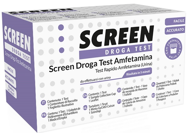 SCREEN DROGA TEST AMFETAMINA TEST ANTIDROGA CON CONTENITORE URINA - Farmacia De Pasquale