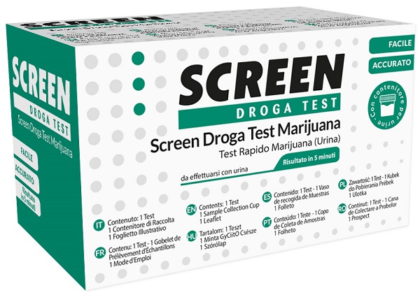 SCREEN DROGA TEST MARIJUANA TEST ANTIDROGA CON CONTENITORE URINA - Farmacia De Pasquale